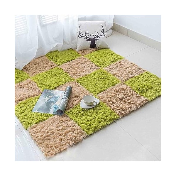 Carreaux De Moquette à Emboîtement en Peluche Polyvalents, Tapis De Sol en Mousse Puzzle 60 Pièces, Tapis De Zone, Tapis De J