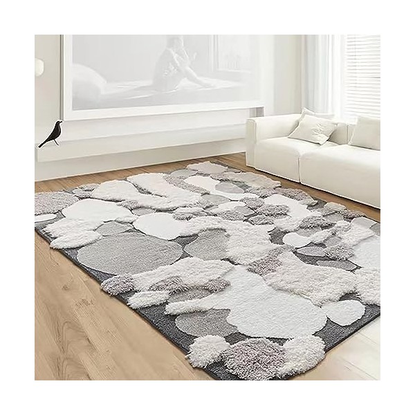 Tapis 3D stéréo irrégulier en mousse pour salon, chambre à coucher, maison - Décor esthétique - Tapis de sol dintérieur en p