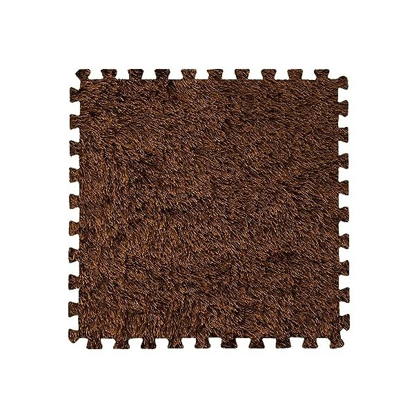 48 Pièces 0.39 Pouces Dépaisseur Fine Peluche 12X12 Pouces Brillant Imbriqué Tapis Mousse Carrelage Tapis Zone Tapis Salon T