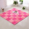 48 Pièces 0.39 Pouces Dépaisseur Fine Peluche 12X12 Pouces Brillant Imbriqué Tapis Mousse Carrelage Tapis Zone Tapis Salon T