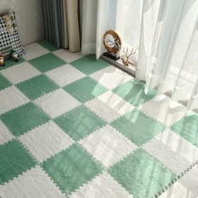 Carreaux De Moquette Imbriqués, Tapis De Sol en Mousse Puzzle en Peluche, Tapis Puzzle pour Salon, Tapis De Jeu pour Sol avec