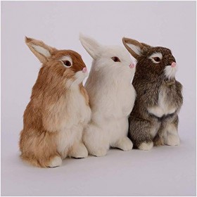 Modèle De Lapin Simulé - 3Pcs Jouet De Modèle De Lapin - Lapin Réaliste Artisanat Confortable&nbsp;- Modèle Animal De Simulation E
