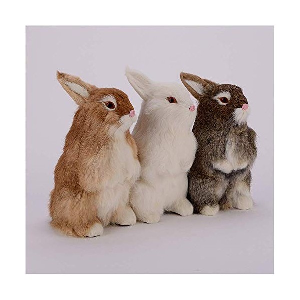 Modèle De Lapin Simulé - 3Pcs Jouet De Modèle De Lapin - Lapin Réaliste Artisanat Confortable - Modèle Animal De Simulation E