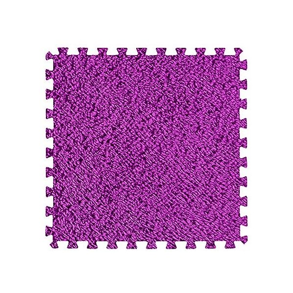 Tapis De Sol En Mousse De Peluche Carrée De 12 Pouces, 0,23-0,39 Pouce Dépaisseur, Dalles De Moquette à Emboîtement Polyvale