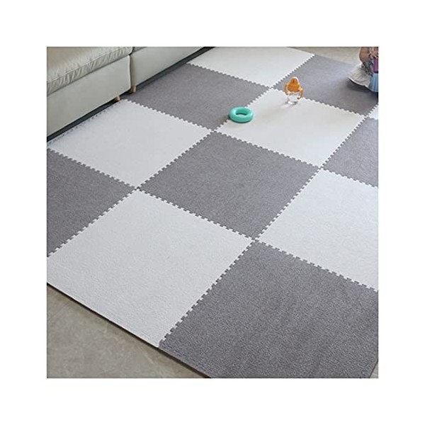 WJDY Tapis de Sol en Mousse de Puzzle Peluche Solide et Durable Tapis de Protection de Sol 60X60cm Isolation Phonique et Abso