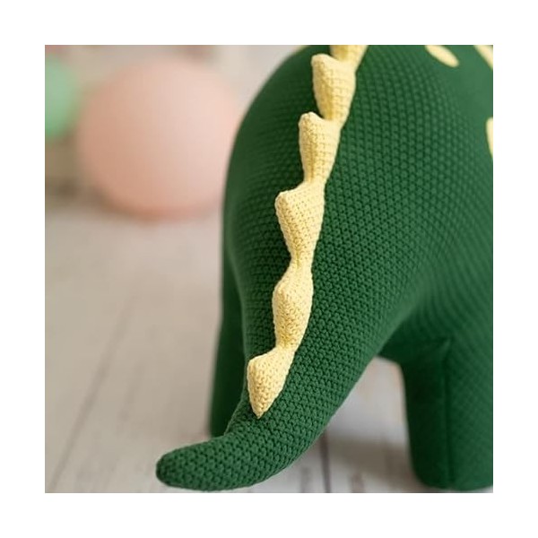 CROCHETTS | Amigurumi Dinosaur Dina Dinosaur Peluche crochetée. Grande Taille. Tricoté avec de la ouate hypoallergénique et U