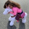 PonyCycle Officiel Classique U Série Balade à Cheval Jouet Animal en Peluche Animal Qui Marche Licorne Blanche pour Les Enfan