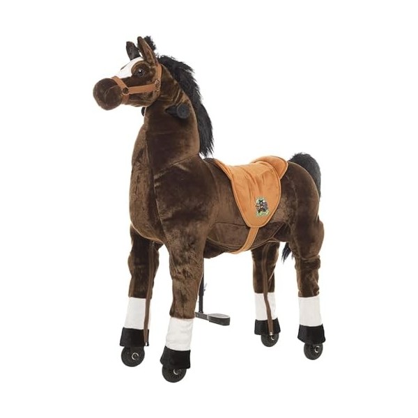 animal riding Snowy ARP011S Cheval déquitation pour Enfants à partir de 3 Ans Hauteur de Selle 56 cm avec roulettes Blanc Ta