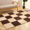 Tapis De Sol en Mousse Puzzle en Peluche 60 Pièces, Carreaux De Moquette Carrés Emboîtables avec Bordure, Tapis Moelleux, Tap