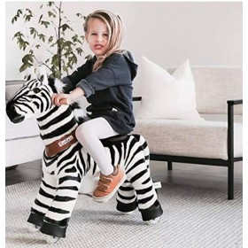 PonyCycle Officiel Classique U Série Balade à Zebra Jouet Animal en Peluche Animal Qui Marche Zebra pour Les Enfants de 4 à 9