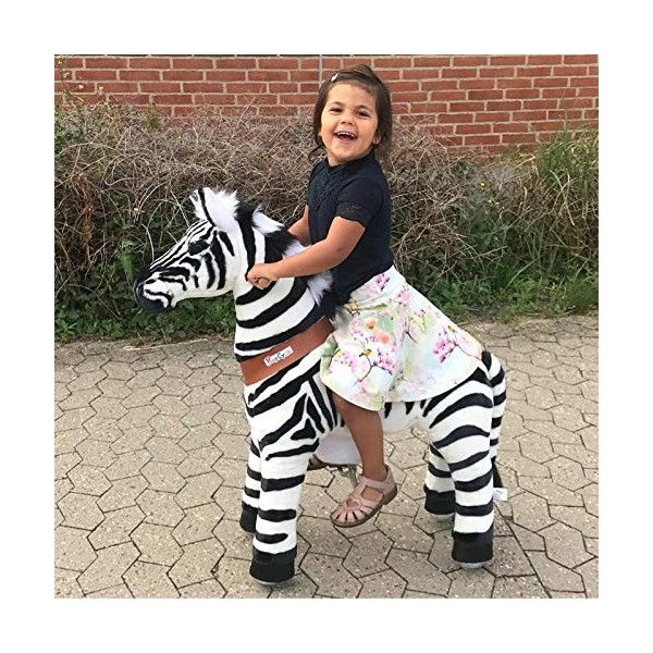 PonyCycle Officiel Classique U Série Balade à Zebra Jouet Animal en Peluche Animal Qui Marche Zebra pour Les Enfants de 4 à 9