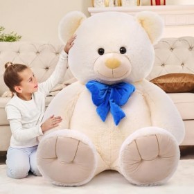 Tezituor Ours en peluche géant, 150 cm, grand animal en peluche doux, grandeur nature, jouet de Saint-Valentin, de Noël, dan