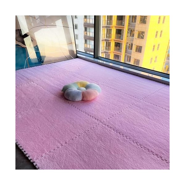 Tapis De Sol Imbriqué De 12 Et 24 Pouces avec Bordures, Carreaux De Sol en Peluche De 12 Pièces, Tapis De Jeu en Mousse Puzzl