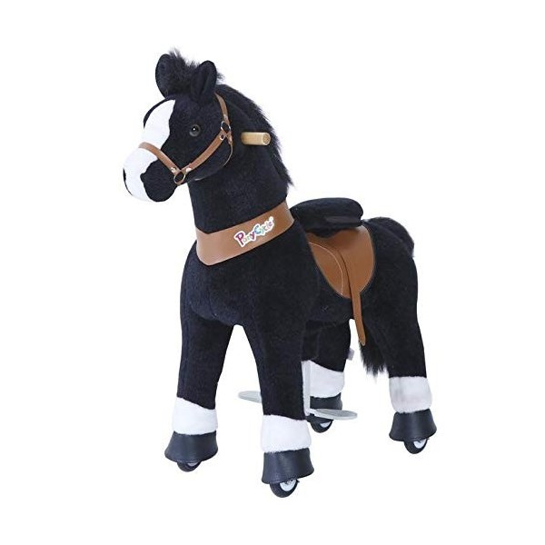 Ponycycle " noir Beauté" Cheval noir, Pony sur rouleau vagabondage Cheval à bascule et Animaux en peluche Pour votre Enfant d