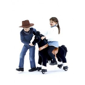 Ponycycle " noir Beauté" Cheval noir, Pony sur rouleau vagabondage Cheval à bascule et Animaux en peluche Pour votre Enfant d