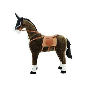 Sweety Toys 13951 Cheval debout en peluche Chocolate avec masque anti-mouches Env. 105 cm