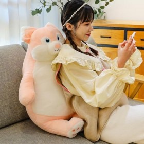 Ololele Animaux en peluche lestés de 4,5 kg, 81,3 cm, grand renard en peluche lesté pour adultes, peluche lestée rose pour se