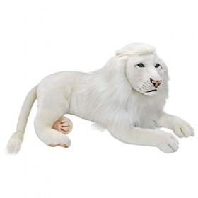 Hansa - Peluche Lion Blanc Couché 65Cml