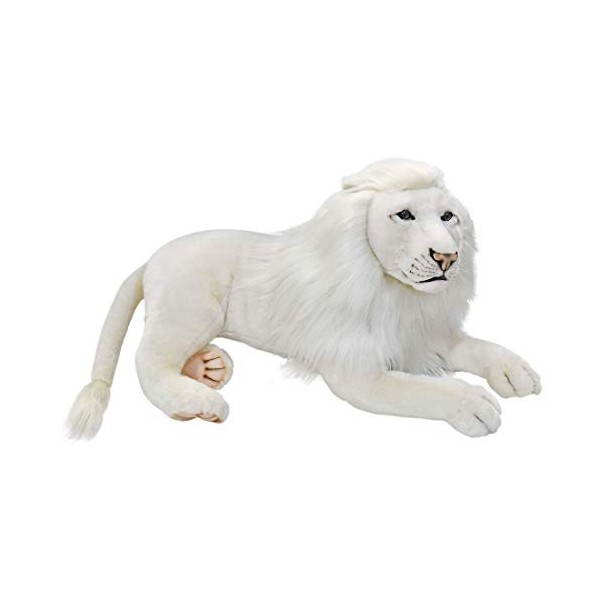 Hansa - Peluche Lion Blanc Couché 65Cml