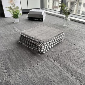 SYkbb Lot de 50 Dalles de Moquette en Mousse emboîtables en Peluche, Dalles de Sol emboîtables, Tapis emboîtables en Mousse E