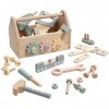 howa Boîte à outils pour enfants en bois avec 45 pièces daccessoires 4907