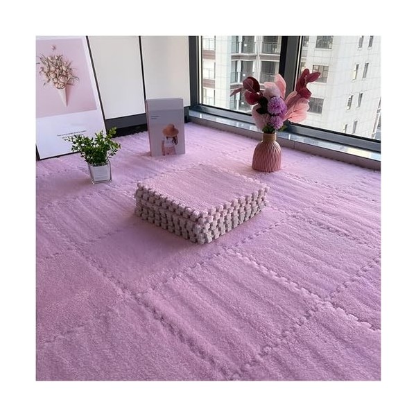 SYkbb Lot de 50 Dalles de Moquette en Mousse emboîtables en Peluche, Dalles de Sol emboîtables, Tapis emboîtables en Mousse E