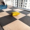 Carreaux De Mousse Imbriqués, Dalles De Moquette Douces, Tapis De Sol en Mousse Peluche avec Bordure, Tapis De Jeu Puzzle, 60