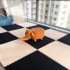 Carreaux De Mousse Imbriqués, Dalles De Moquette Douces, Tapis De Sol en Mousse Peluche avec Bordure, Tapis De Jeu Puzzle, 60