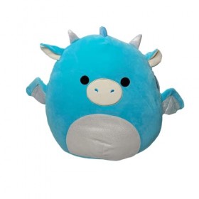 Squishmallow Dragon Tatiana Oreiller en peluche super doux Bleu sarcelle 40,6 cm