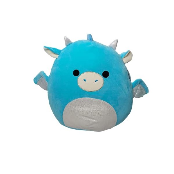 Squishmallow Dragon Tatiana Oreiller en peluche super doux Bleu sarcelle 40,6 cm