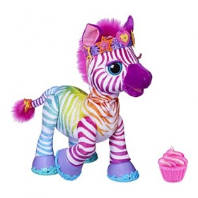FurReal Zenya My Rainbow Zebra, jouet zèbre, animaux électroniques de 35,6 cm, plus de 80 sons et réactions, 20 accessoires d