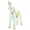 Sweety Toys 11308 Cheval debout en peluche Licorne solide XXL Hauteur 130 cm Cheval déquitation avec base en acier