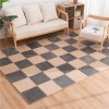 Tapis De Sol en Mousse Pelucheux avec Bordure, Carreaux Moelleux Carrés Imbriqués, Tapis De Jeu Puzzle, Carreaux De Sol, Tapi