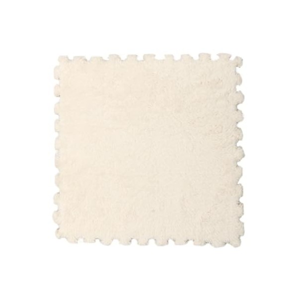 Tapis De Sol en Mousse Pelucheux avec Bordure, Carreaux Moelleux Carrés Imbriqués, Tapis De Jeu Puzzle, Carreaux De Sol, Tapi