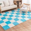 100 Pièces Tapis en Mousse en Peluche Imbriqués, Carreaux De Tapis Moelleux, Tapis, Carreaux De Sol Puzzle Tapis De Jeu Doux,