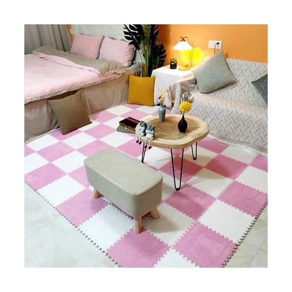 80/100/120/150 Pièces Tapis De Sol en Mousse en Peluche Douce De Grande Surface, Tapis De Puzzle, Dalles De Moquette Emboîtab