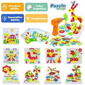 Jouet Garcon 3 Ans Mosaique Enfant Puzzle 3D Jeux Construction Enfant Jeux Enfant 3-7 Ans 223 Pcs Jouet Fille 3 Ans Etabli En