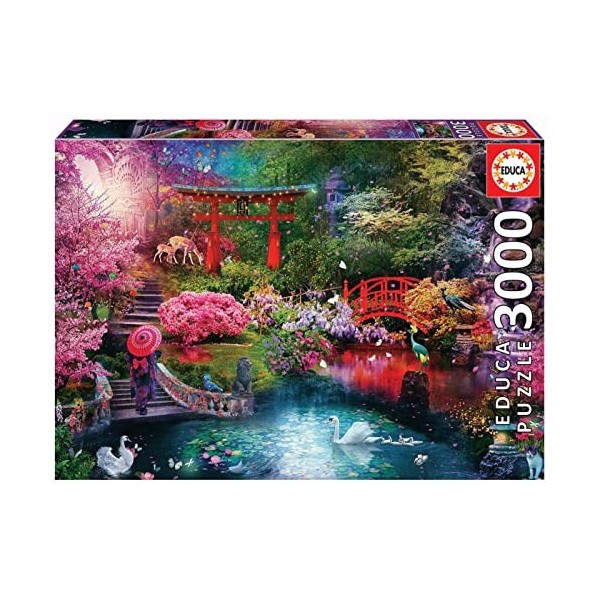 Educa - Entrez dans ce Magnifique Jardin avec 3000 pièces pour Adultes | Jardin Japonais | Mesure:120 x 85 cm | Comprend Un S