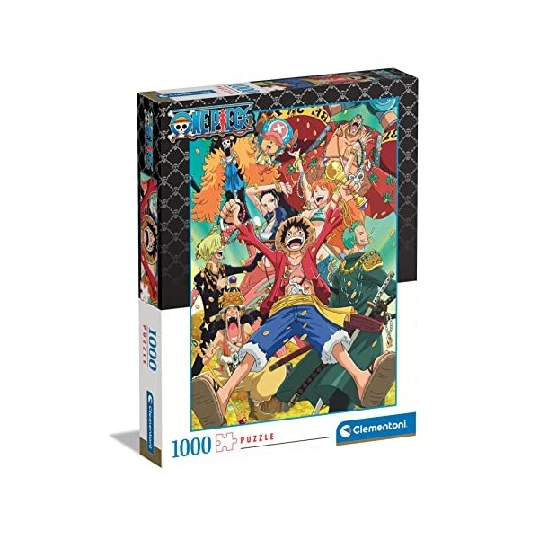 Clementoni - One Piece - Puzzle de 1000 Pièces - Jeu de Patience et de Réflexion - Format Portait - Image Net - Décoration - 