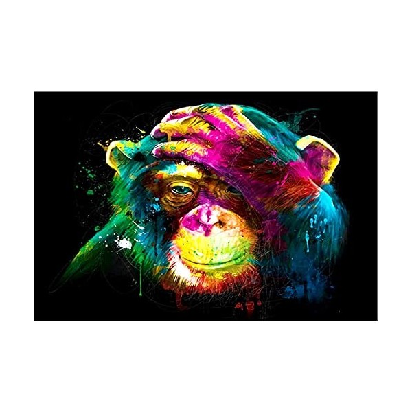 Puzzle Adulte 1000 Pièces Puzzle 3D Singe Animaux Abstrait Bricolage Moderne Art Mural Cadeau Unique Home Decor