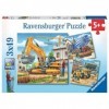 Ravensburger - Puzzle Enfant - Puzzles 3x49 p - Grands véhicules de construction - Dès 5 ans - 09226