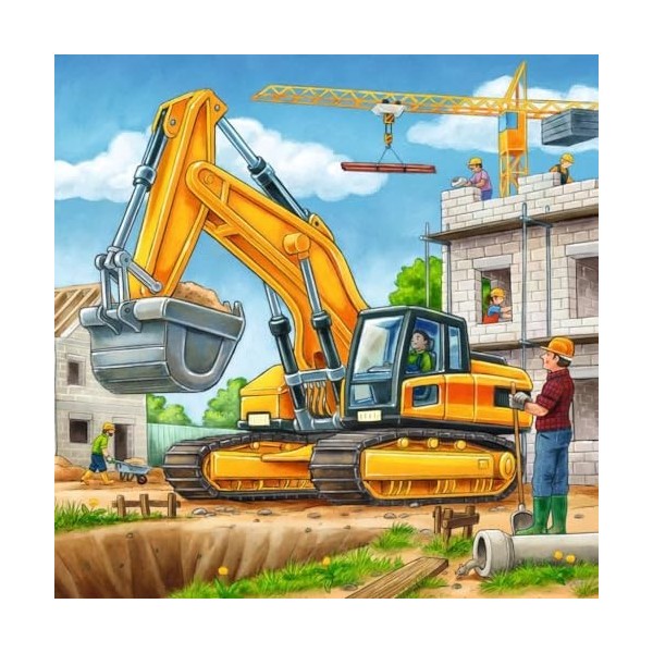 Ravensburger - Puzzle Enfant - Puzzles 3x49 p - Grands véhicules de construction - Dès 5 ans - 09226