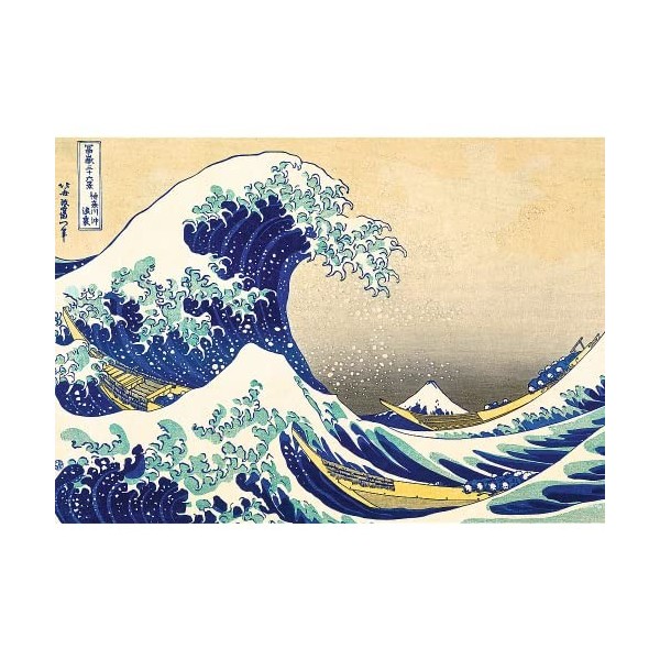 Trefl Puzzle, La Grande Vague au Large de Kanagawa, Hokusai Katsushika, 1000 Pièces, Collection dart, Qualité Premium, pour 