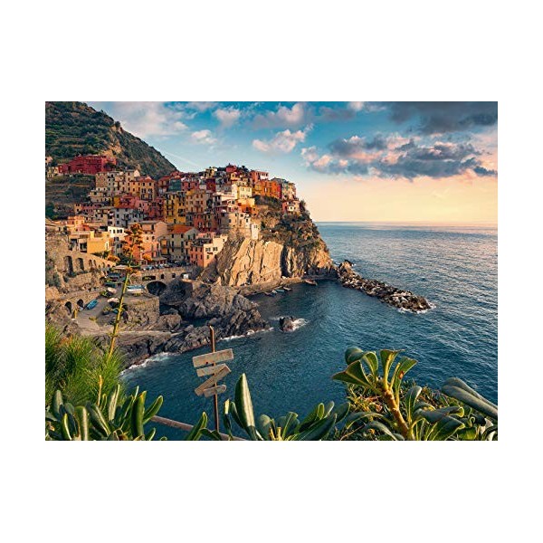 Ravensburger - Puzzle Adulte - Puzzle 1500 p - Vue sur les Cinque Terre - 16227