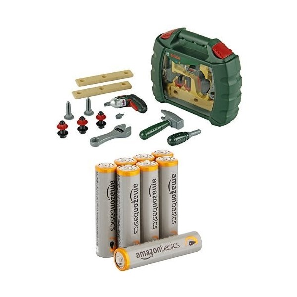 Klein - 8384 - Jeu dimitation - Mallette outils Bosch Ixolino + piles AAA Amazon Basics