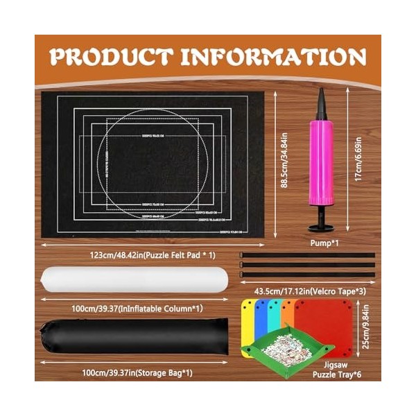 Purpledi Tapis de Puzzle, Tapis de Rangement en Feutre pour Puzzle jusquà 1000 1500 2000 3000 pièces, Rouleau Puzzle, Puzzle