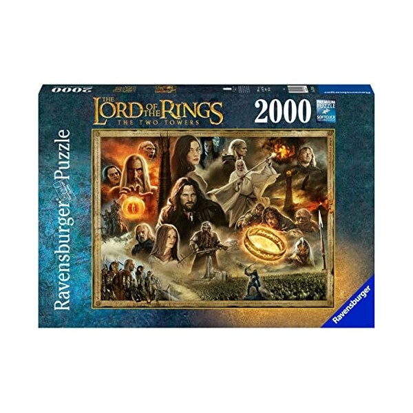 Ravensburger - Puzzle 2000 pièces - Puzzle Adultes - Dès 14 ans - Les Deux Tours - Le Seigneur des anneaux - Puzzle de qualit