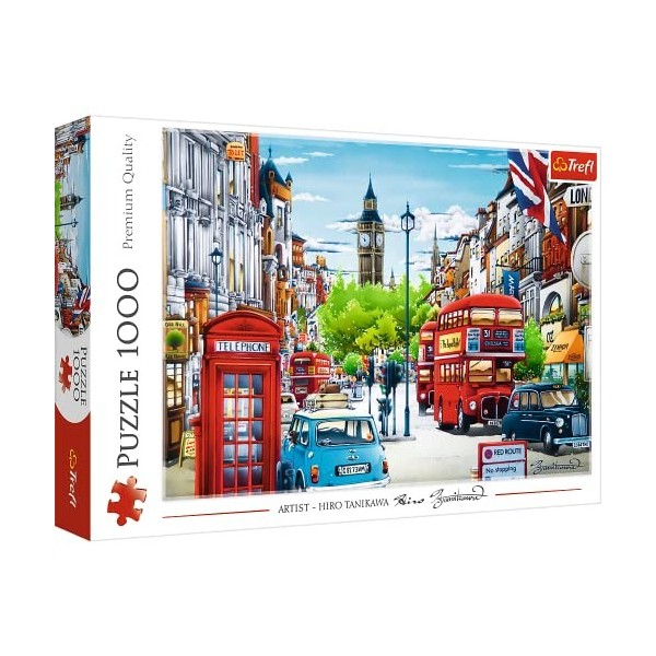 Trefl - Rue de Londres - 1000 Pièces, Ville, Vue sur la Rue de Londres, Angleterre, Big Ben, Bâtiment, DIY Puzzle, Divertisse