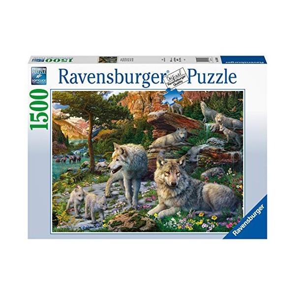 Ravensburger - Puzzle Adulte - Puzzle 1500 p - Loups au printemps - 16598