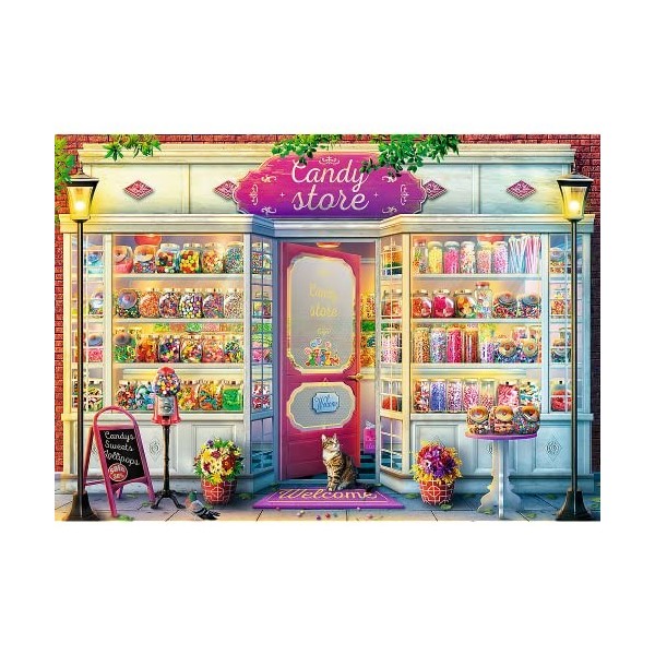 Trefl Puzzle, Boutique du Bonbons, 500 Pièces, Qualité Premium, pour Adultes et Enfants à partir de 10 Ans, 37407